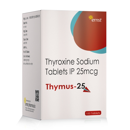 Thyroxine Sodium Tablets IP 25mcg - THYMUS 25 Tablets - Ernst Pharmacia