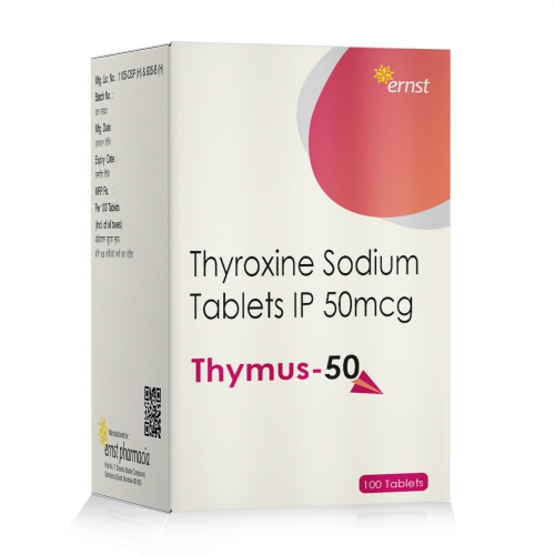 Thyroxine Sodium 50 MCG Tablets - THYMUS 50 Tablets - Ernst Pharmacia