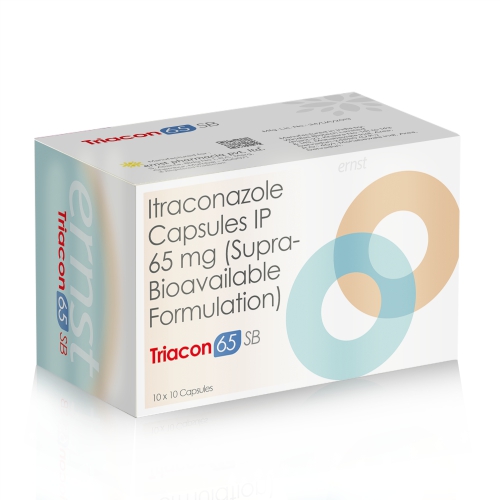 Itraconazole Capsules 65MG (Supra Bioavailable Formulation) - TRIACON 65 SB Capsules - Ernst Pharmacia