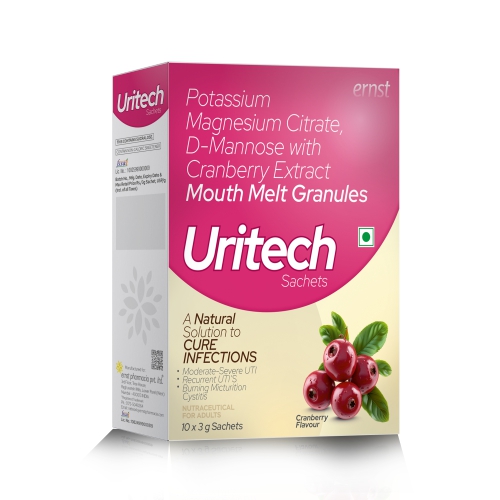 Potassium Magnesium Citrate D-Mannose & Cranberry Extract Sachets - URITECH Sachet - Ernst Pharmacia