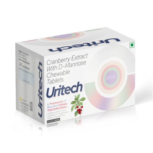 Cranberry Extract With D-Mannose Chewable Tablets - URITECH Tablets - Ernst Pharmacia