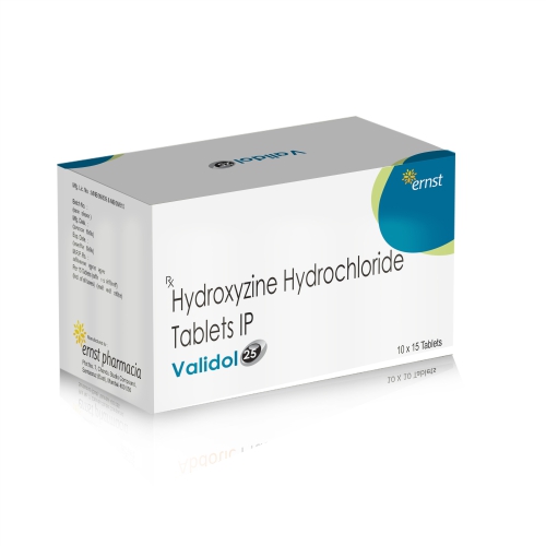 Hydroxyzine Hydrochloride Tablets IP 25 MG - VALIDOL 25 Tablets - Ernst Pharmacia