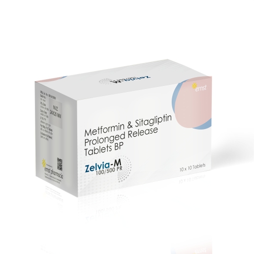 Metformin 500 Mg & Sitagliptin 100 Mg PR Tablets BP - ZELVIA M 100/500 PR Tablets - Ernst Pharmacia