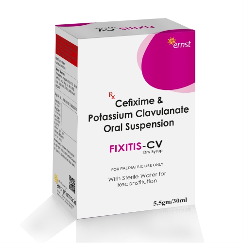 Cefixime & Potassium Clavulanic Oral Suspension - FIXITIS CV Syrup - Ernst Pharmacia