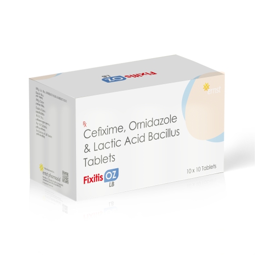 Cefixime Ornidazole & Lactic Acid Bacillus Tablets - FIXITIS OZ LB Tablets - Ernst Pharmacia