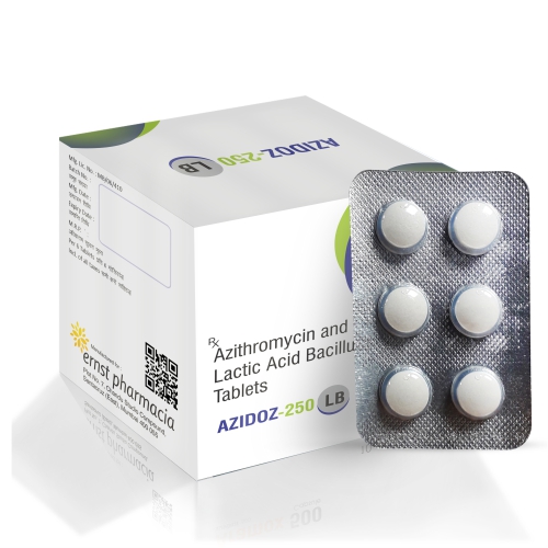 Azithromycin & Lactic Acid Bacillus Tablets - AZIDOZ 250 LB Tablets