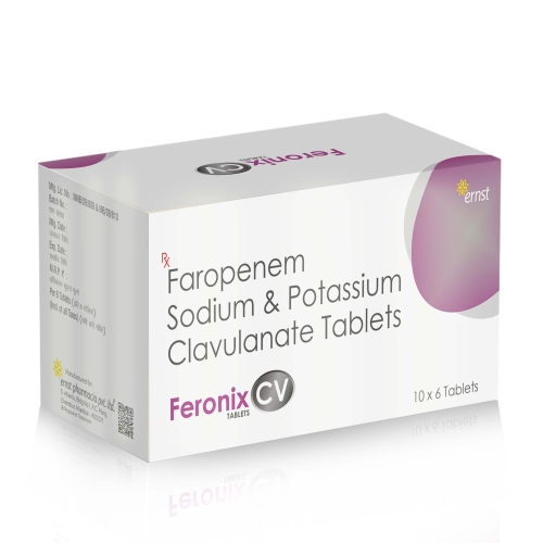 Faropenem Sodium & Potassium Clavulanate Tablets - FERONIX CV Tablets - Ernst Pharmacia