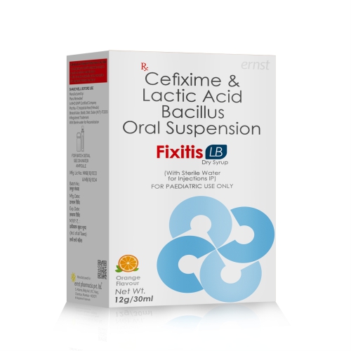 Cefixime & Lactic Acid Bacillus Oral Suspension - FIXITIS LB Syrup - Ernst Pharmacia