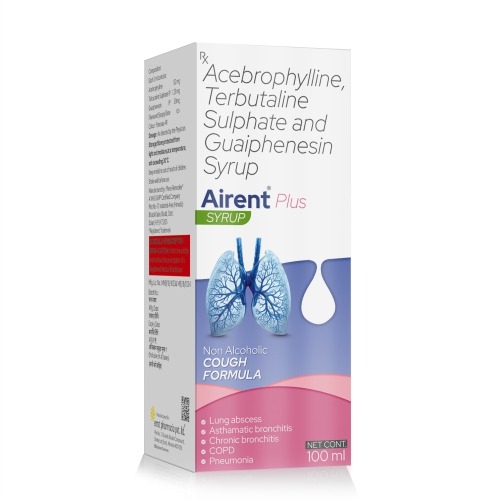 Acebrophylline Terbutaline Sulphate & Guaiphenesin Syrup - AIRENT PLUS Syrup - Ernst Pharmacia