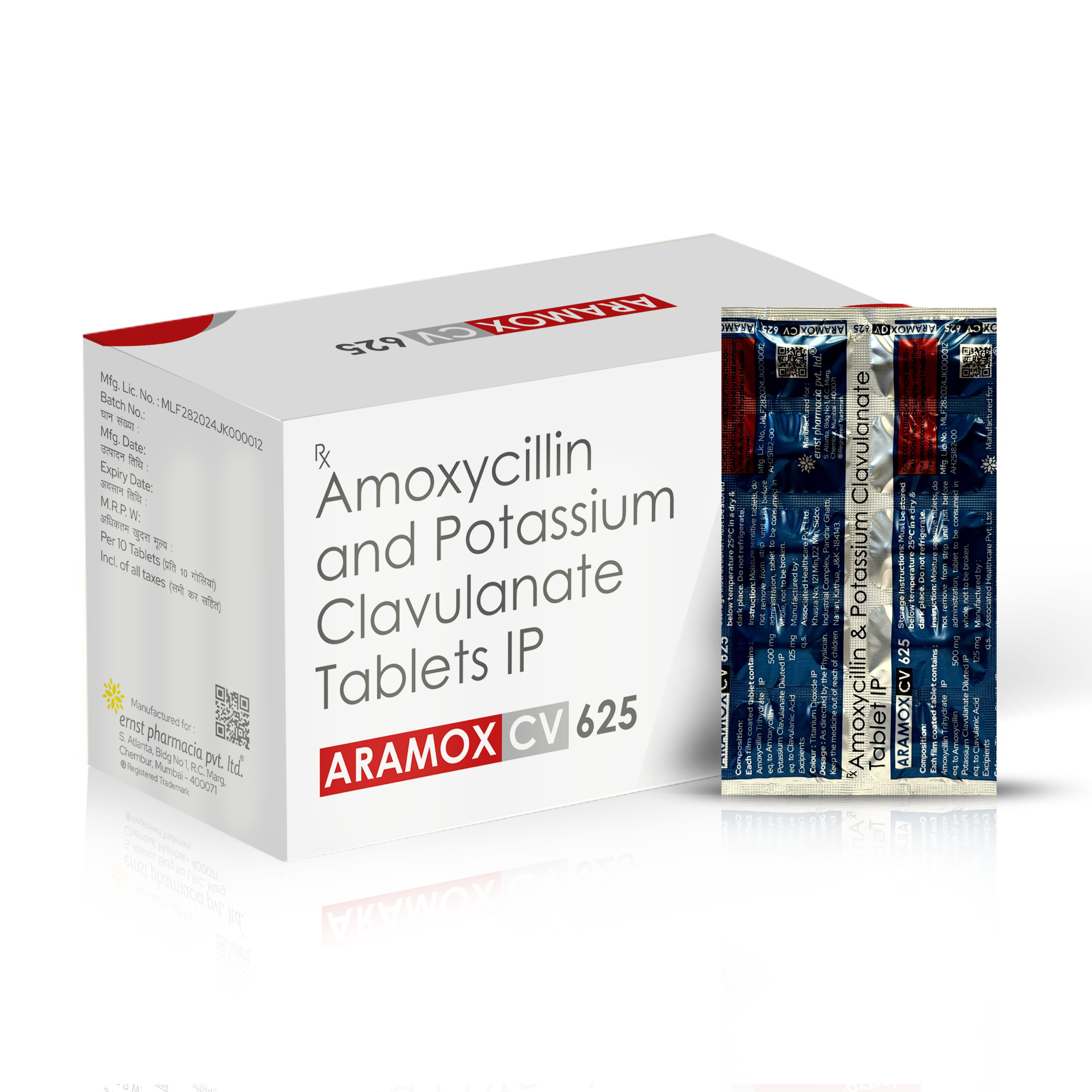 Amoxycillin & Potassium Clavulanic Tablets IP 625 MG - ARAMOX CV 625