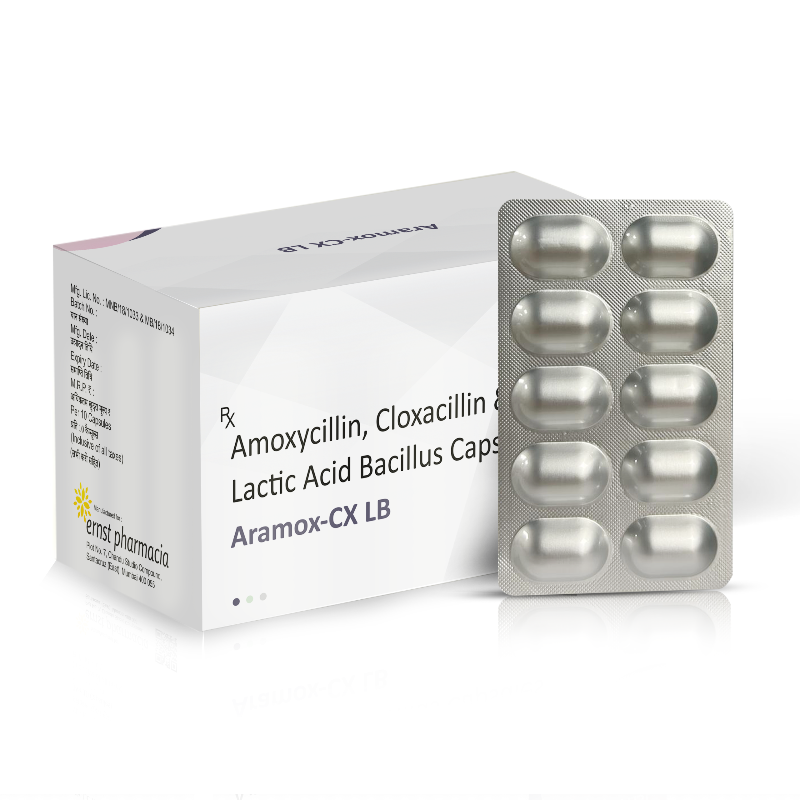 Amoxicillin Cloxacillin & Lactic Acid Bacillus Capsules - ARAMOX CX LB