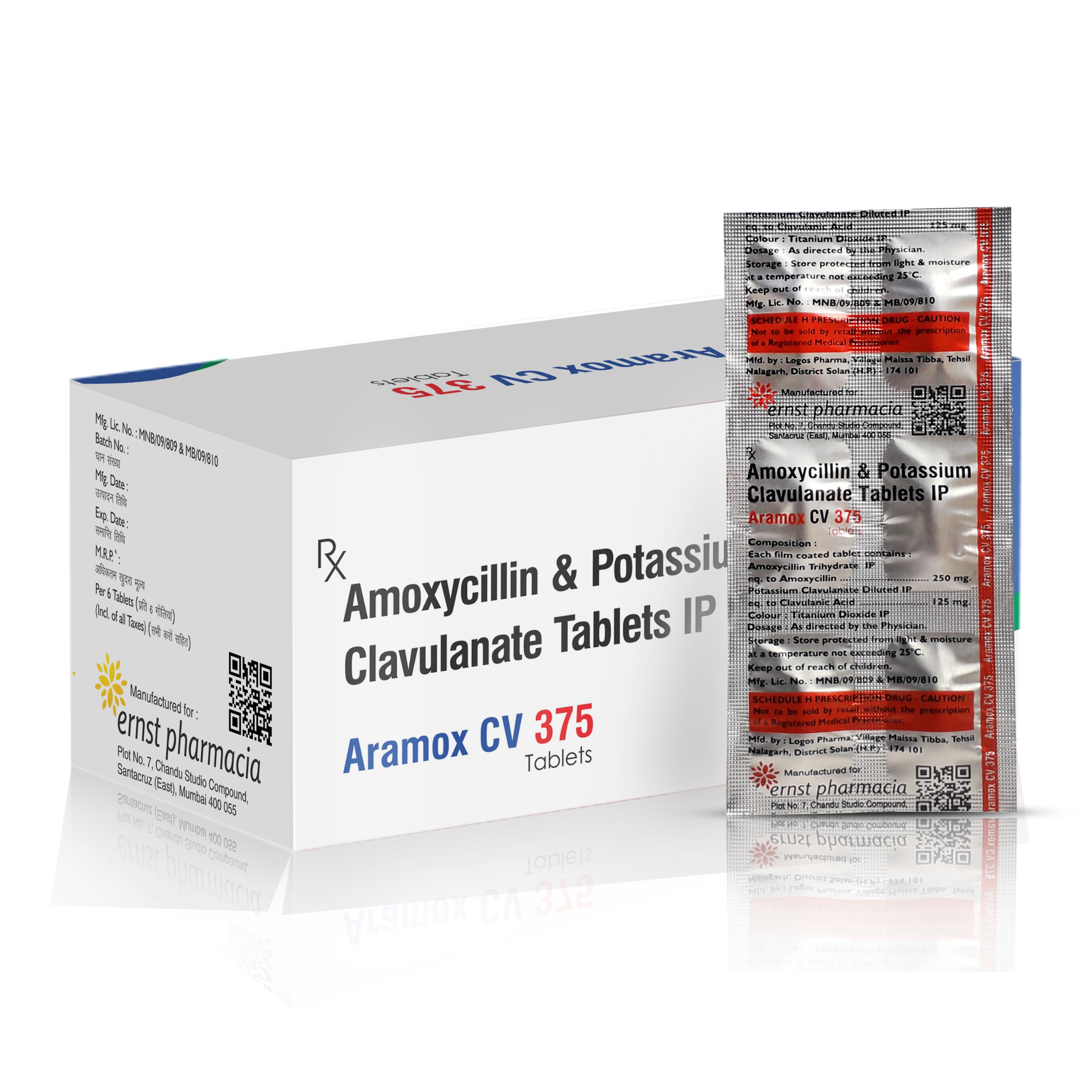Amoxycillin & Potassium Clavulanate Tablets IP - ARAMOX CV 375