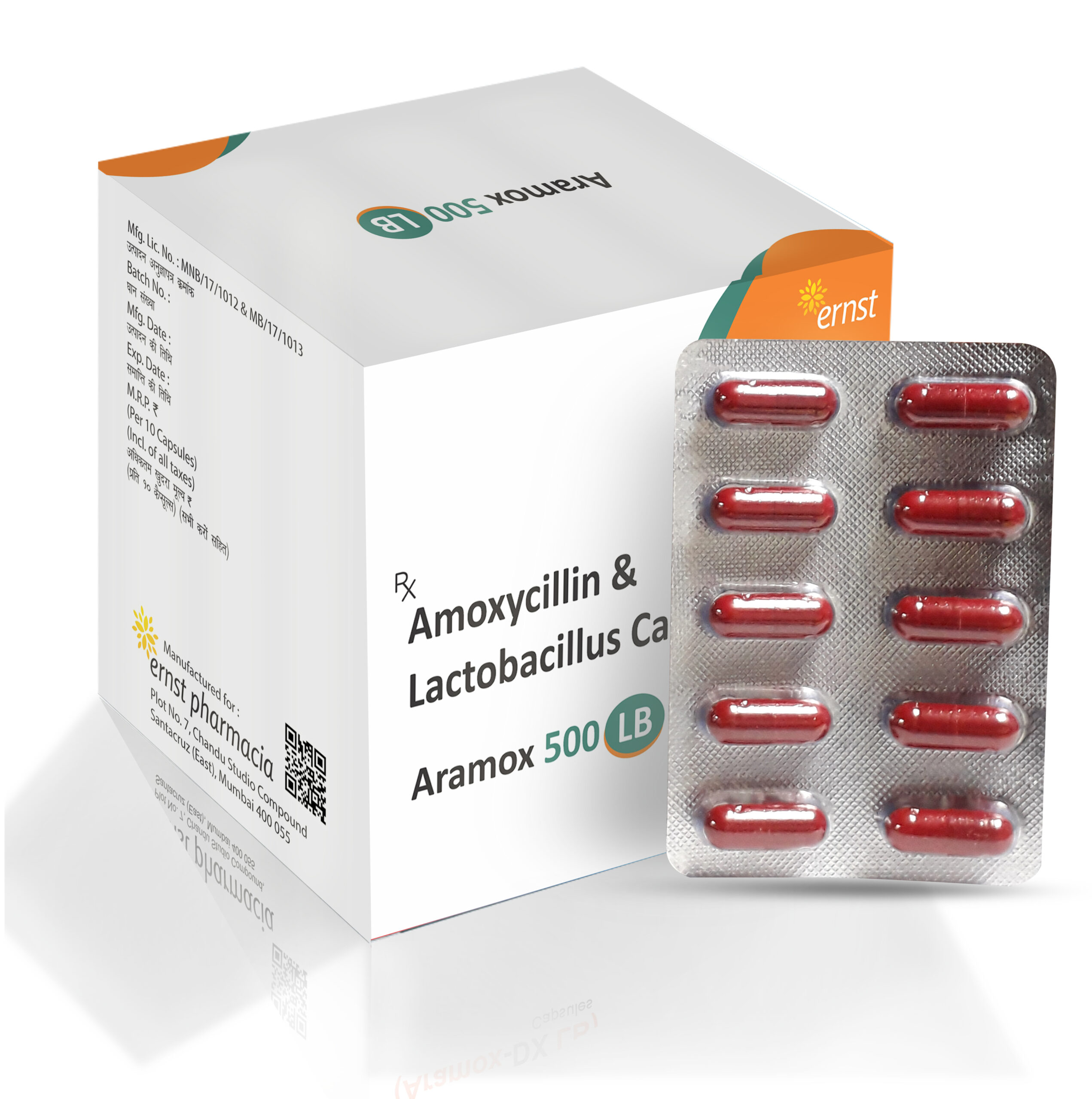 Amoxicillin & lactobacillus capsules - Aramox-500-LB
