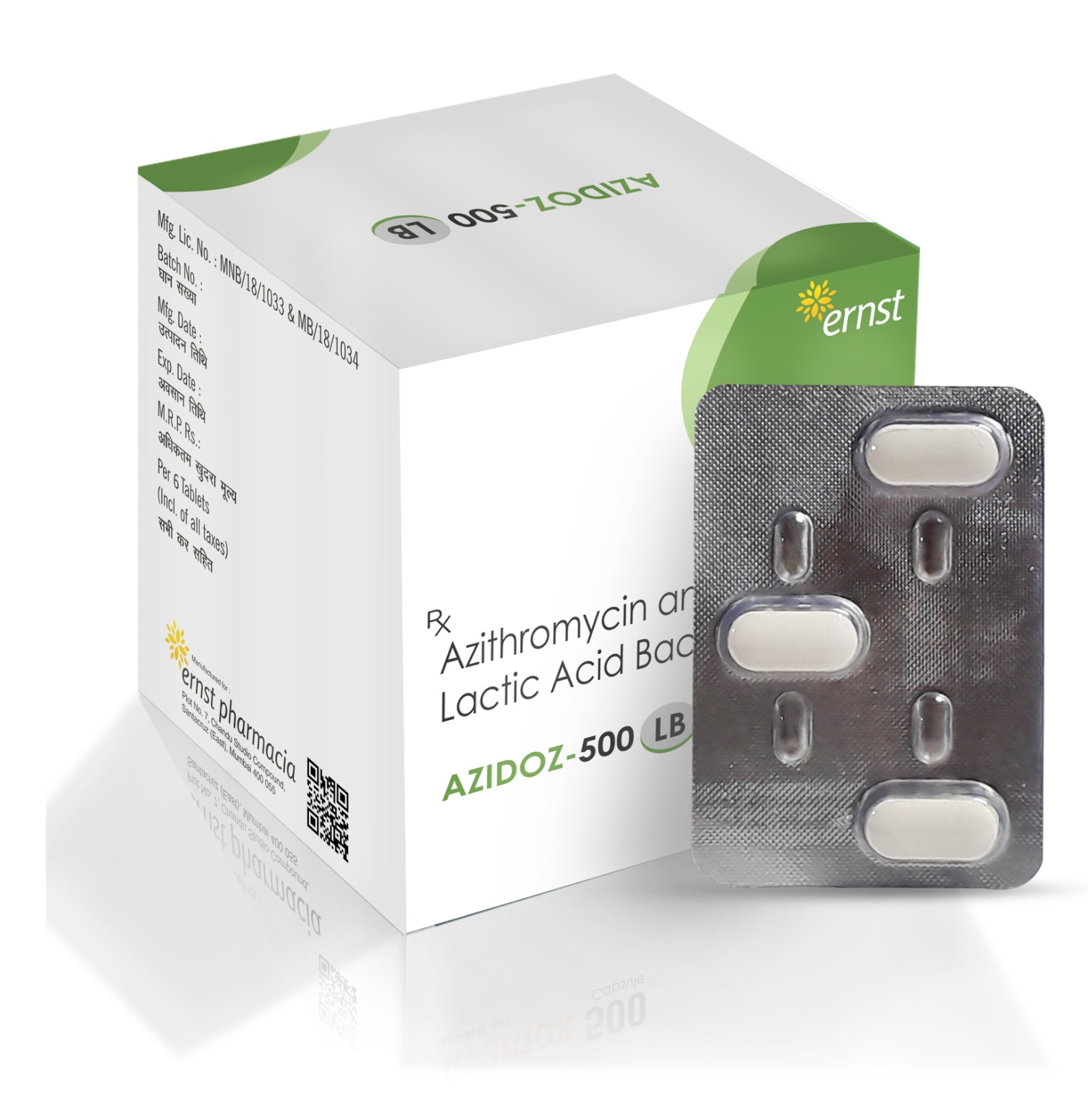 Azithromycin & Lactic Acid Bacillus Tablets - AZIDOZ 500 LB Tablets