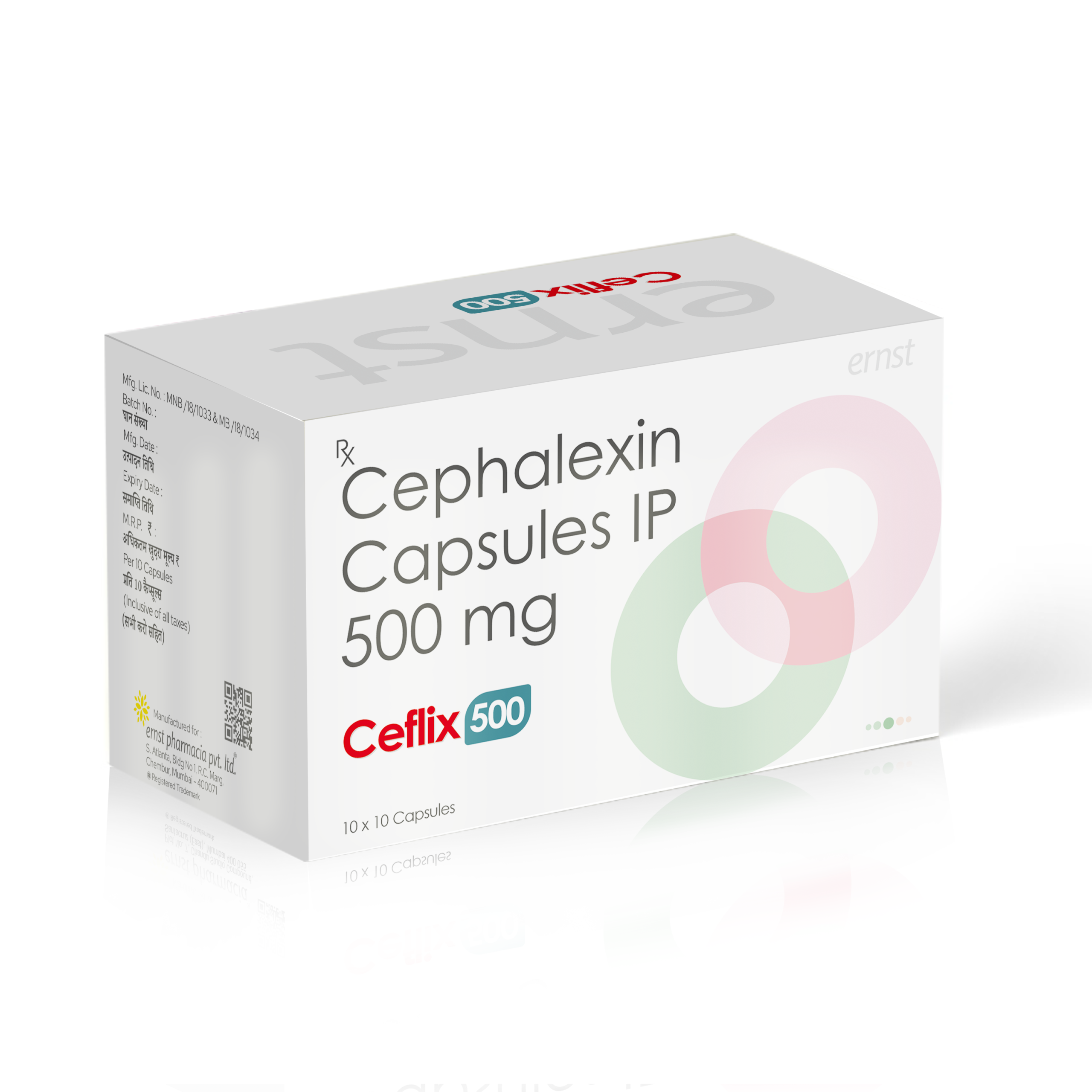 CEFLIX 500 - Cephalexin Capsules IP 500 MG - Ernst Pharmacia