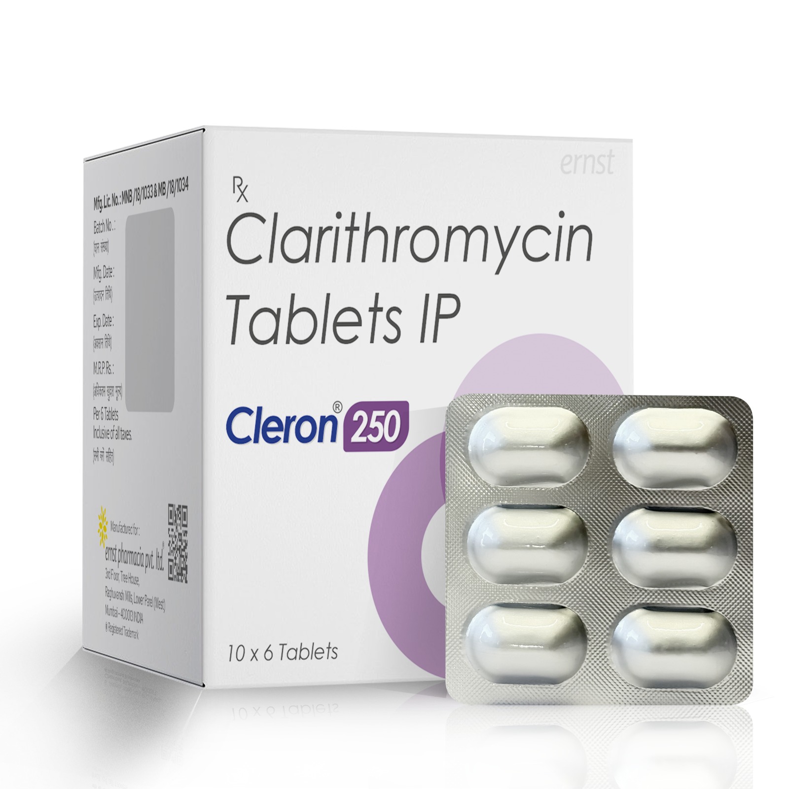 CLERON 250 - Clarithromycin Tablets IP 250 MG