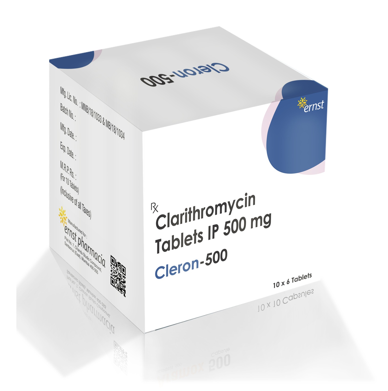 CLERON 500 - Clarithromycin Tablets IP 500 MG - Ernst Pharmacia