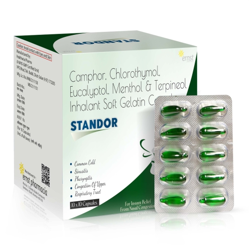 Camphor Chlorothymol Eucalyptol Menthol & Terpineol Inhalant Soft Gelatin Capsules - STANDOR Soft Gelatin Capsules