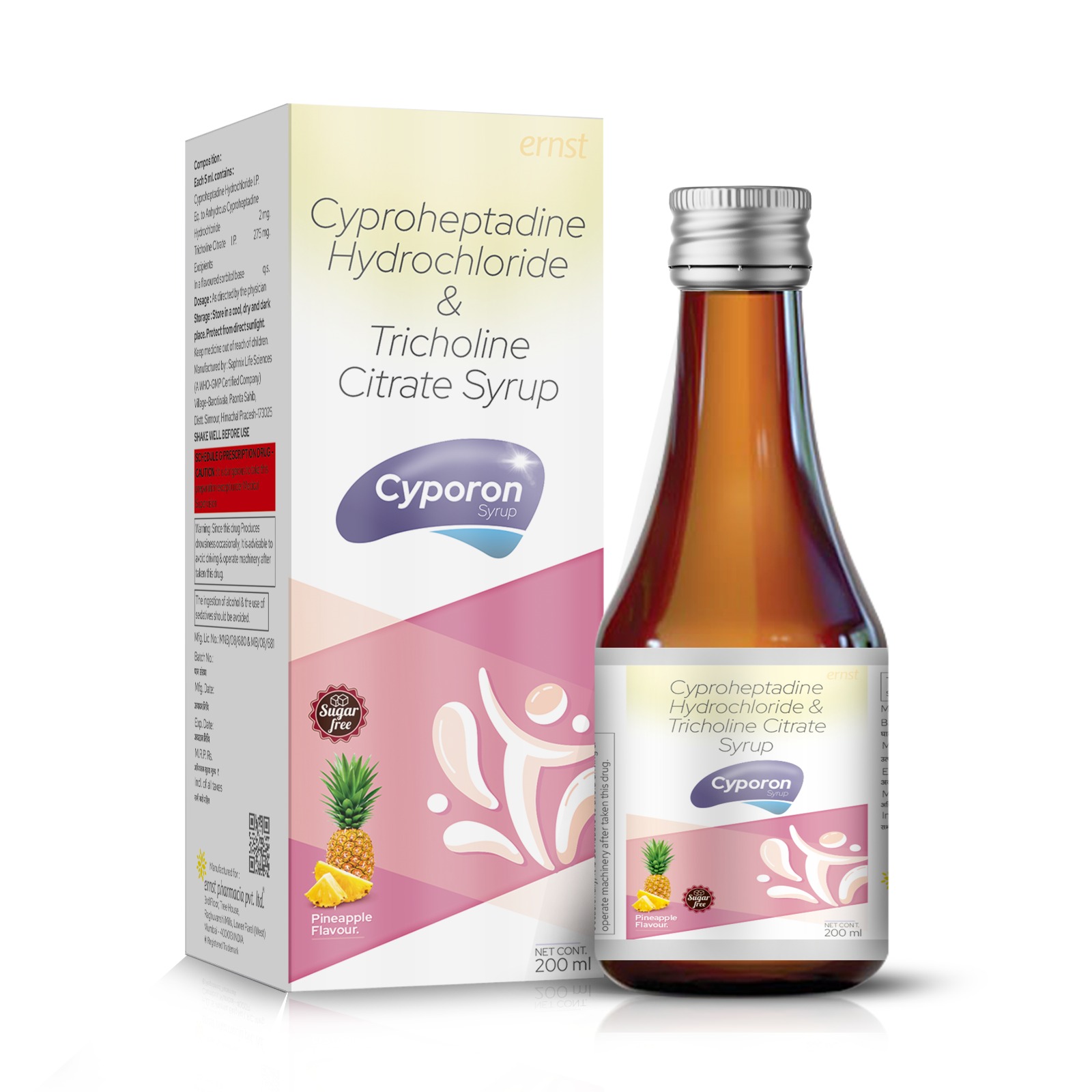 Cyproheptadine HCL Tricholine Citrate & Sorbitol Syrup