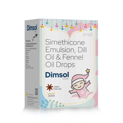 Simethicone 40mg + Dill Oil 0.005 ml + Fennel Oil 0.0007 ml - DIMSOL Drops - Ernst Pharmacia