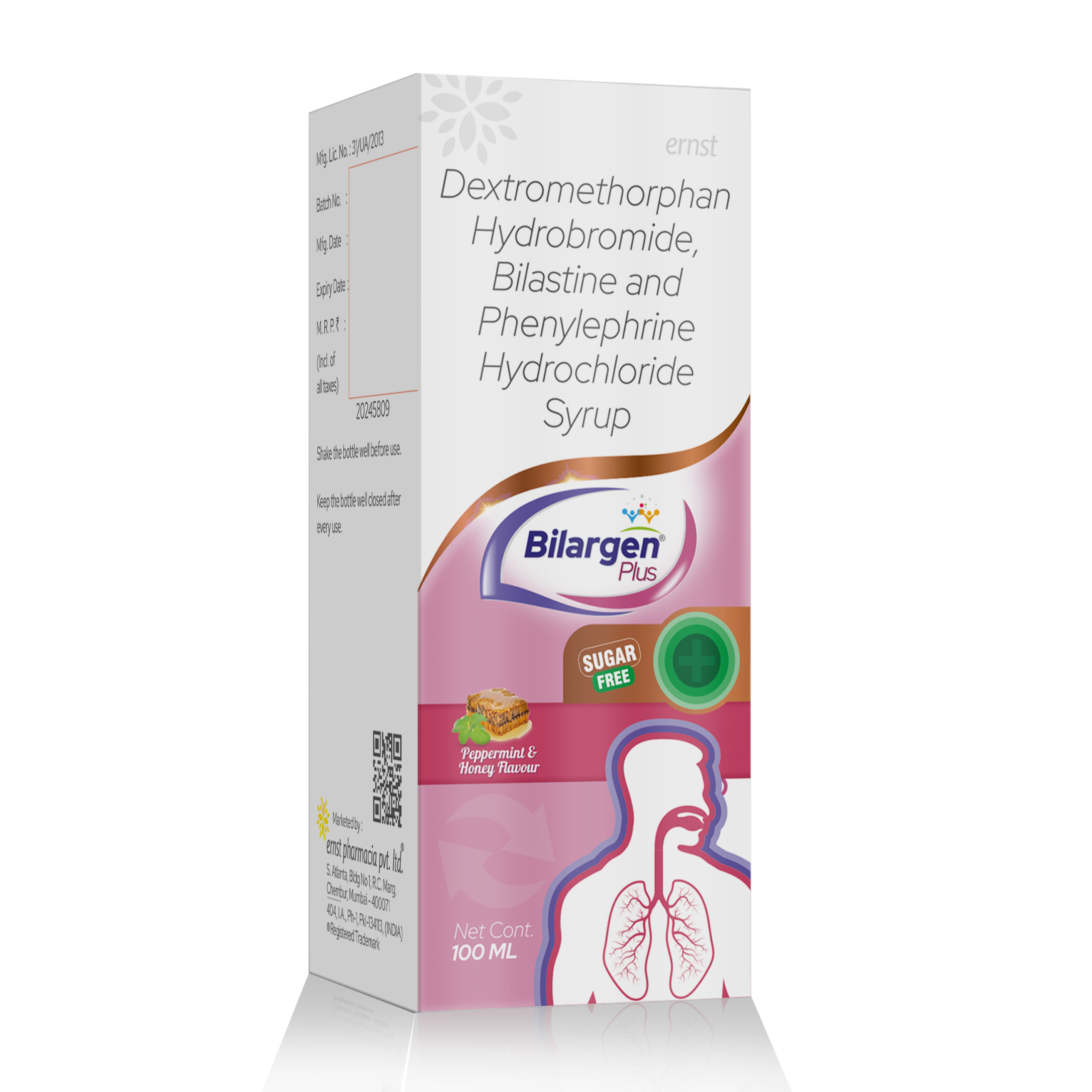 Dextromethorphan Hydrobromide Bilastine & phenylephrine Hydrochloride Syrup - BILARGEN PLUS Syrup - Ernst Pharmacia