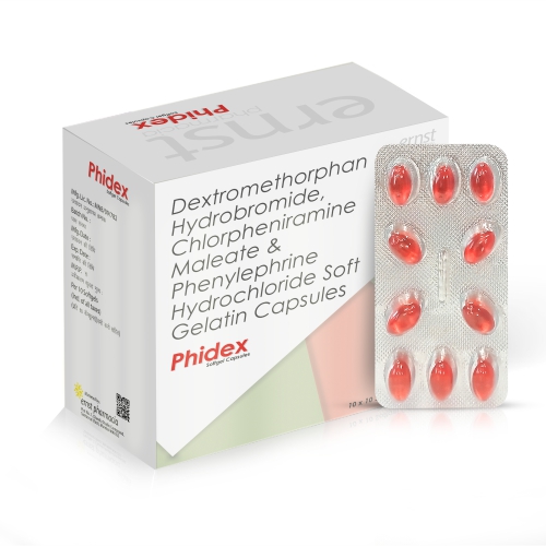 Dextromethorphan Hydrobromide Chlorpheniramine Maleate & Phenylephrine Hydrochloride Soft Gelatin Capsules - PHIDEX SOFTGEL