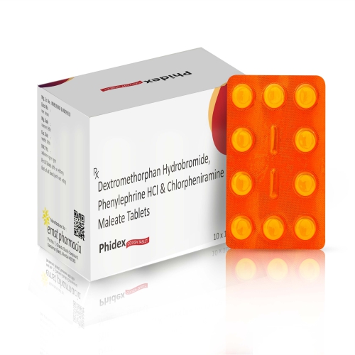 Dextromethorphan Hydrobromide, Phenylephrine HCL & Chlorpheniramine Maleate Tablets - PHIDEX Tablets