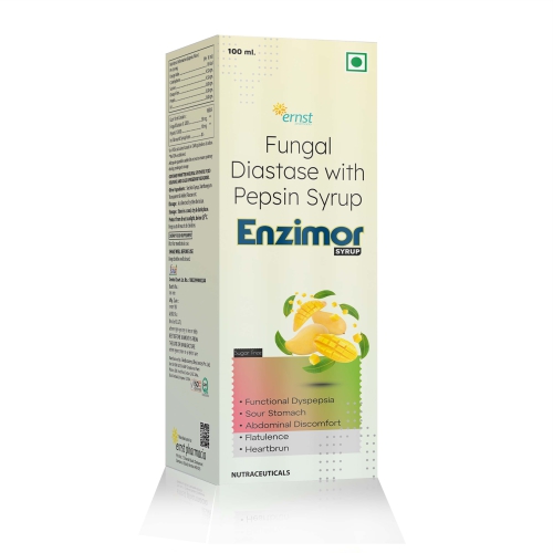 Fungal Diastase & Papain Digestive Enzyme Syrup - ENZIMOR (Sugar Free) - Ernst Pharmacia