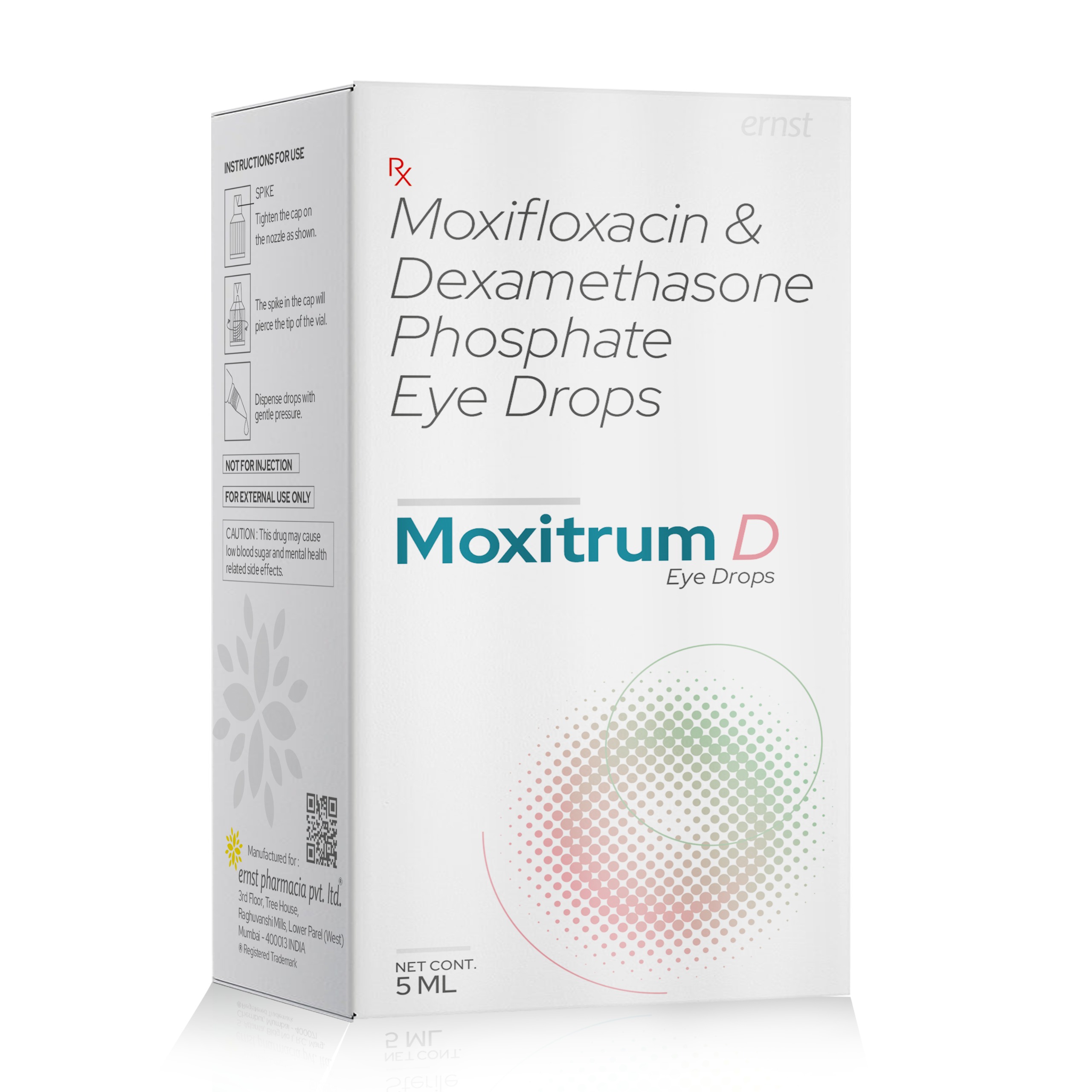 Ernst Pharmacia - MOXITRUM D Eye Drops - Moxifloxacin & Dexamethasone Eye Drops