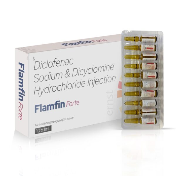 Dicyclomine Hydrochloride & Diclofenac Injection - FLAMFIN FORTE Injection