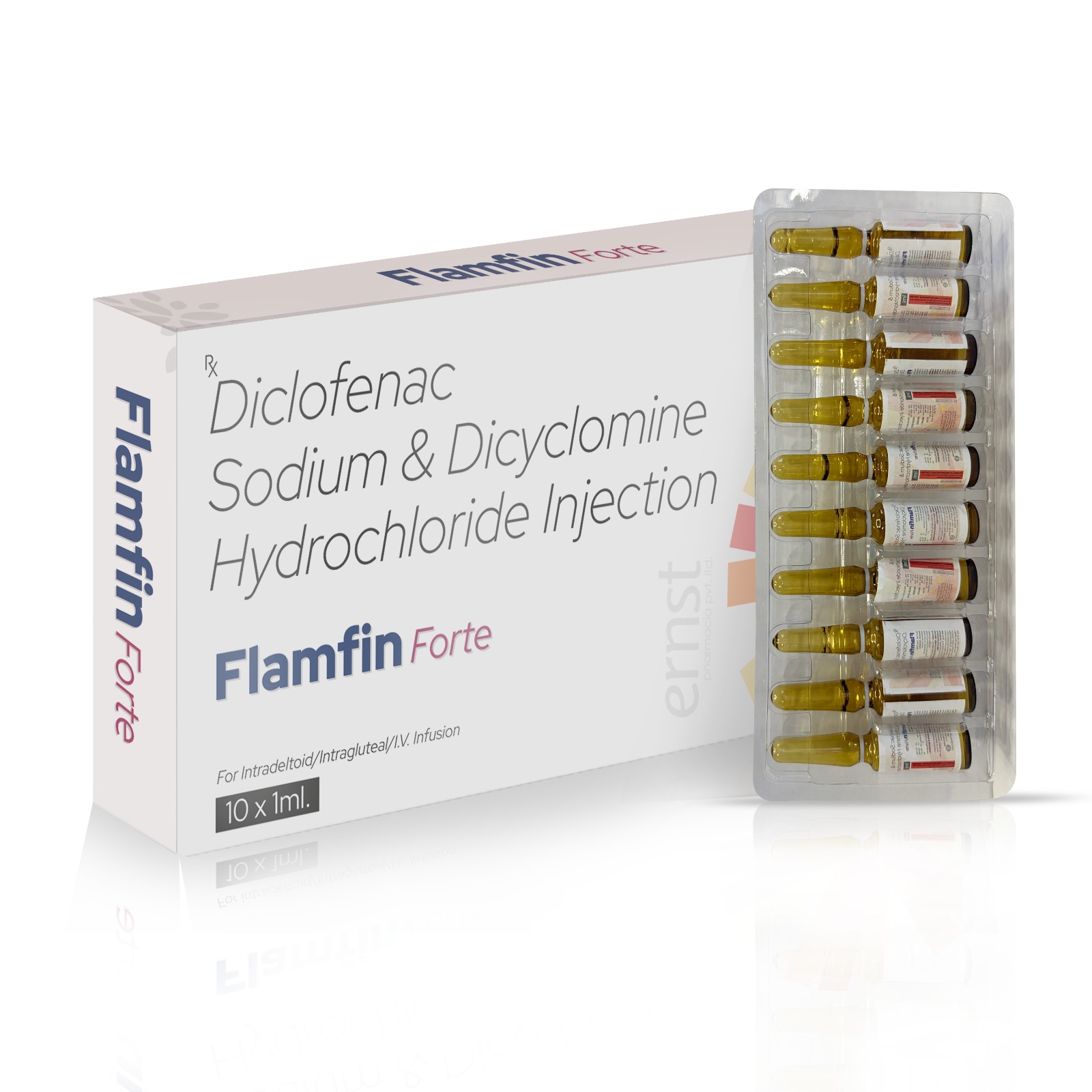 Dicyclomine Hydrochloride & Diclofenac Injection - FLAMFIN FORTE Injection