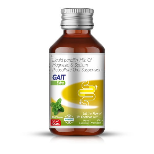 Liquid Paraffin 1.25 ml + Milk Of Magnesia 3.75 ml + Sodium Picosulfate 3.33mg Suspension - GAIT EXTRA Suspension - Ernst Pharmacia