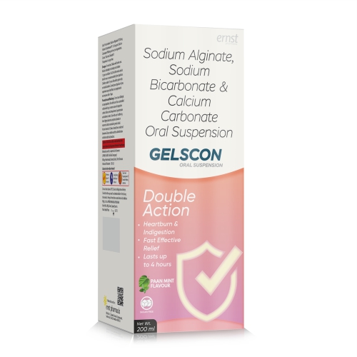 Sodium Alginate Sodium Bicarbonate & Calcium Carbonate Oral Suspension - GELSCON Suspension - Ernst Pharmacia