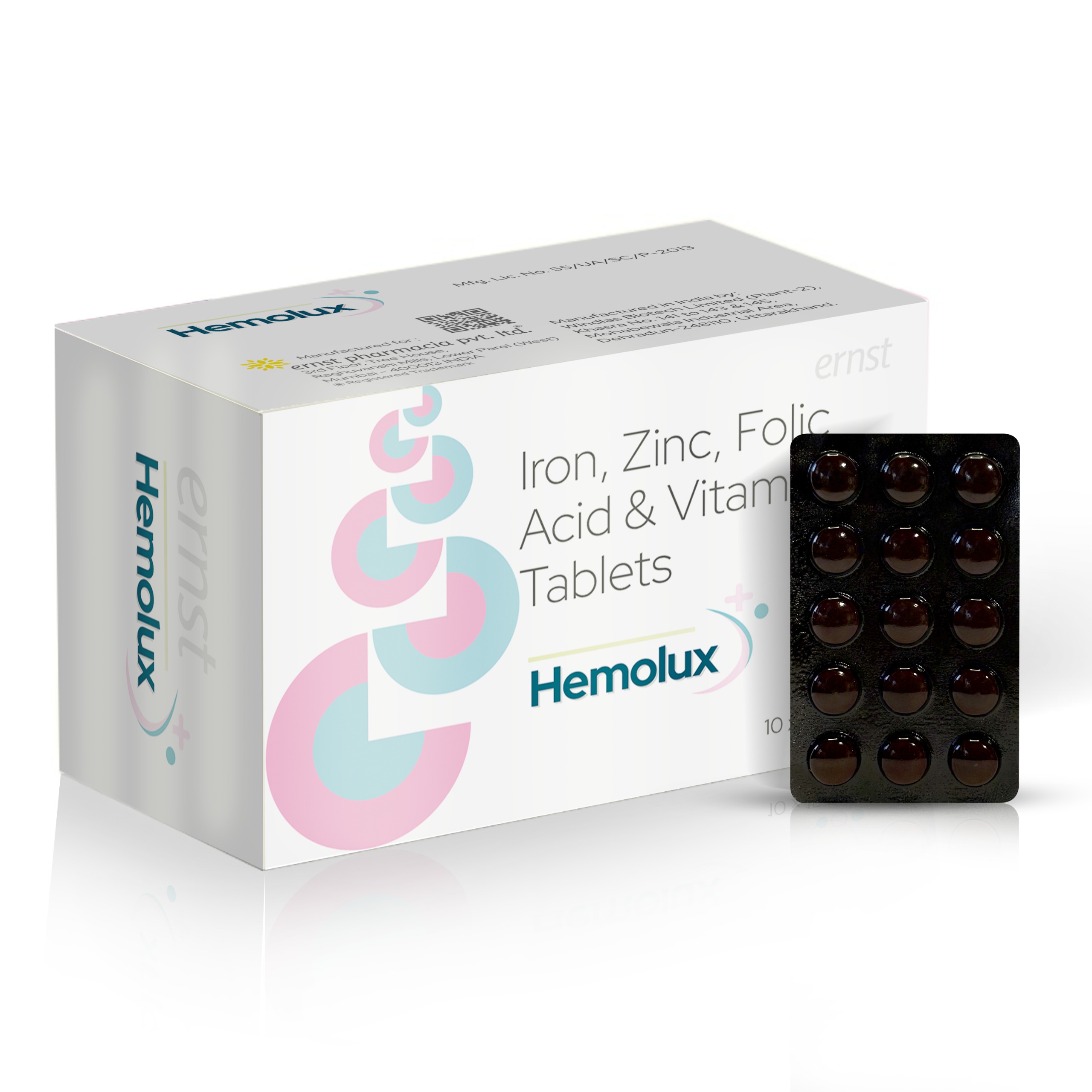 HEMOLUX Tablets - Iron Zinc Folic Acid & Vitamin Tablets