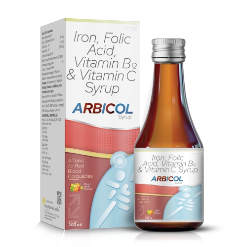 Iron Folic Acid Vitamin B12 & Vitamin C Syrup - ARBICOL Syrup