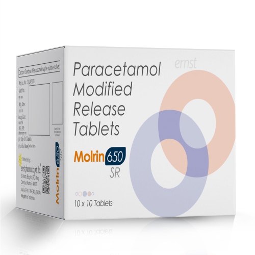 Paracetamol Modified Release Tablets 650 Mg - MOLRIN 650 SR Tablets - Ernst Pharmacia