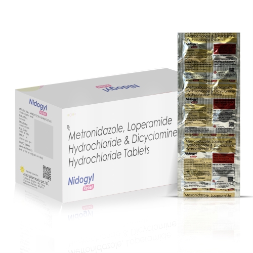 Metronidazole Loperamide Hcl & Dicyclomine Hcl Tablets - NIDOGYL RELIEF Tablets
