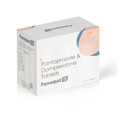 Pantoprazole 40 MG & Domperidone 10 MG Tablets - PANAQUA D Tablets - Ernst Pharmacia
