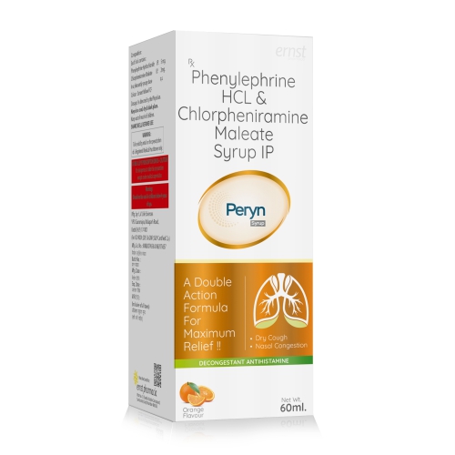 Phenylephrine Hydrochloride & Chlorpheniramine Maleate Syrup IP - PERYN Syrup - Ernst Pharmacia