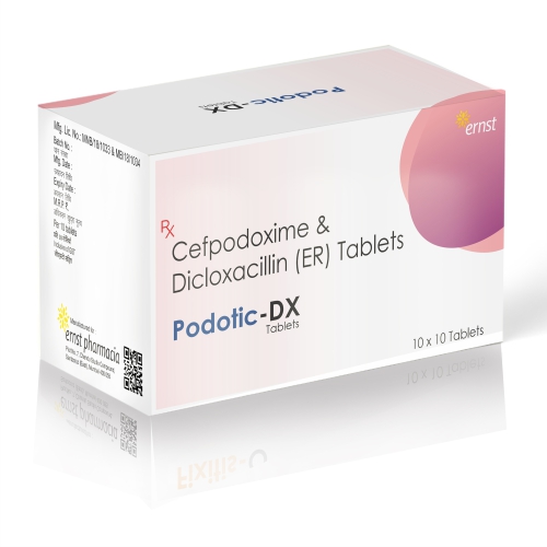 Cefpodoxime Proxetil & Dicloxacillin ER Tablets - PODOTIC DX Tablets - Ernst Pharmacia