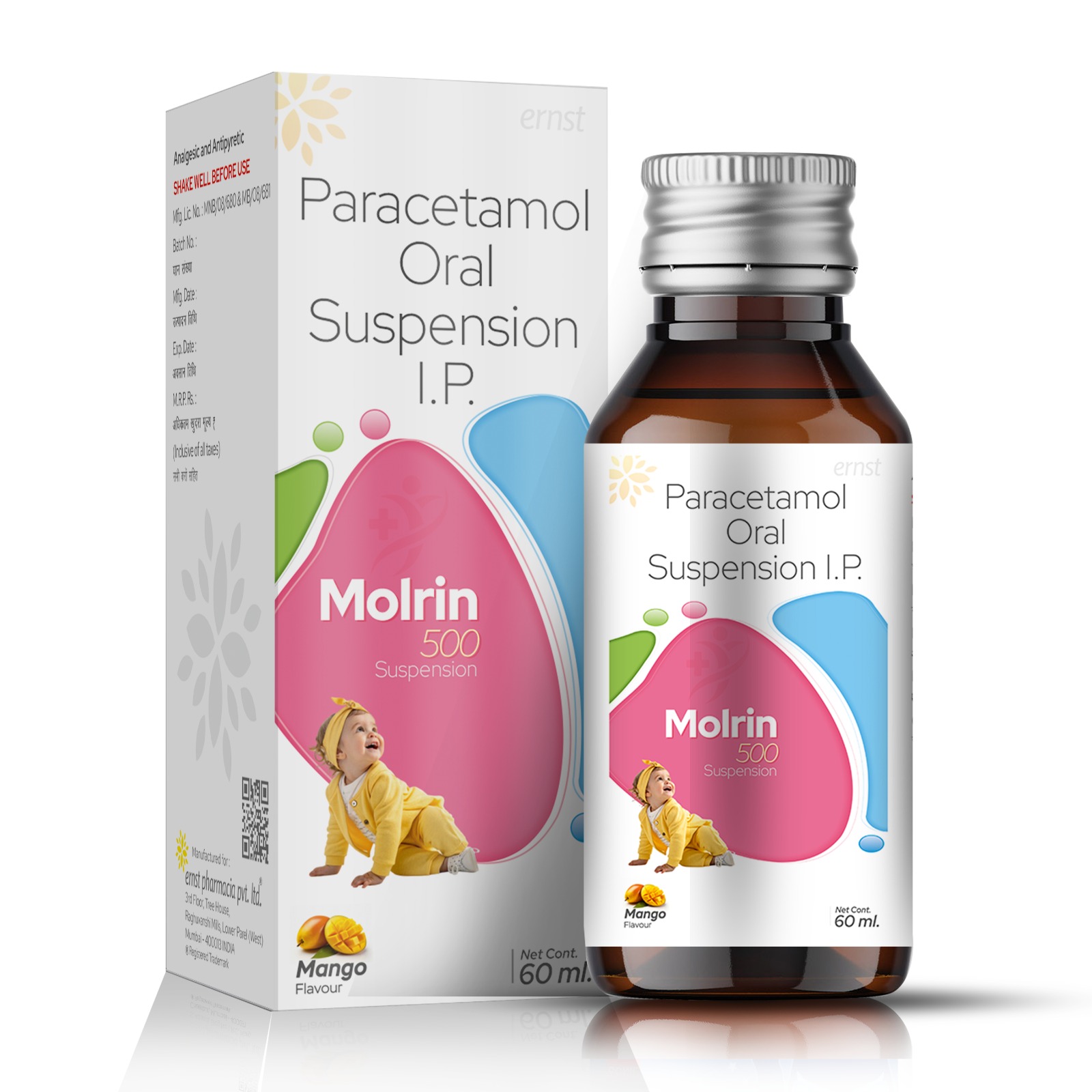 Paracetamol Oral Suspension IP - MOLRIN 500 Suspension