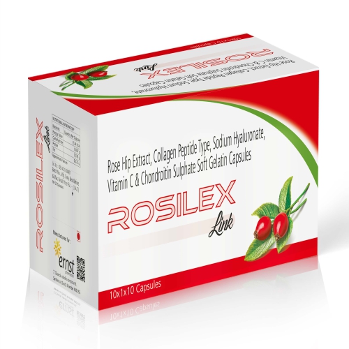 Ernst Pharmacia - ROSILEX LINK Soft Gelatin Capsules - Rose Hip Extract Collagen Peptide Sodium Hyaluronate Vitamin C & Chondroitin Sulphate Soft Gelatin Capsules