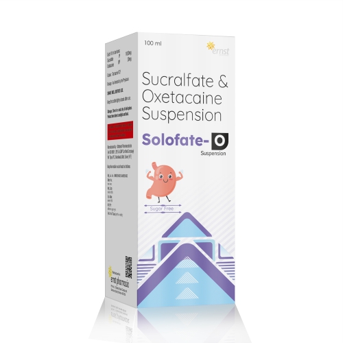 Sucralfate & Oxetacaine Suspension - SOLOFATE O Syrup - 100ML - Ernst Pharmacia