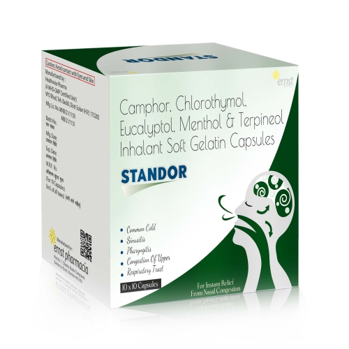 Camphor Chlorothymol Eucalyptol Menthol & Terpineol Inhalant Soft Gelatin Capsules - STANDOR Soft Gelatin Capsules - Ernst Pharmacia
