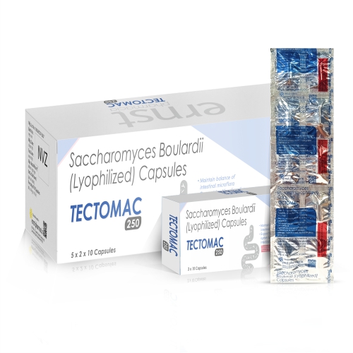 Saccharomyces Boulardii Capsules - Ernst PPharmaciaSaccharomyces Boulardii Capsules (Lyophilized) - TECTOMAC 250 Capsules- TECTOMAC 250 Capsules - Image 2 Saccharomyces Boulardii Capsules (Lyophilized) - TECTOMAC 250 Capsules