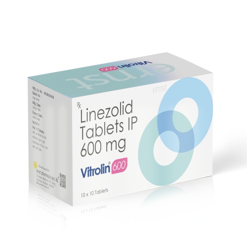 Linezolid Tablets IP 600 MG - VITROLIN 600 Tablets - Ernst Pharmacia