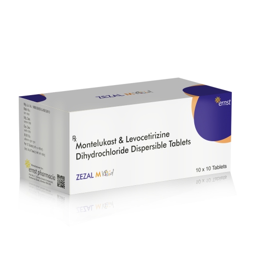 Montelukast & Levocetirizine Dihydrochloride Dispersible Tablets - ZEZAL M Kid - Ernst Pharmacia