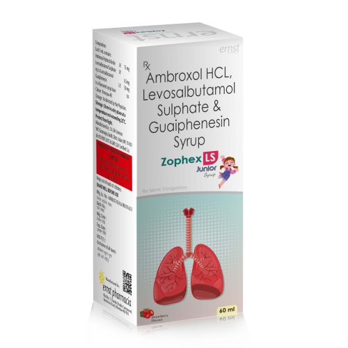 Ambroxol Hydrochloride, Levosalbutamol Sulphate & Guaiphenesin Syrup - ZOPHEX LS JUNIOR - Ernst Pharmacia