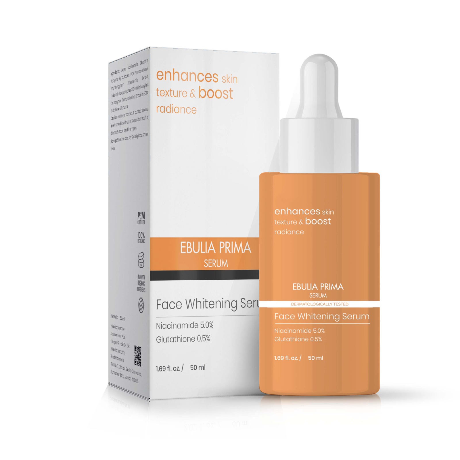 Face Whitening Serum with Niacinamide + Glutathione