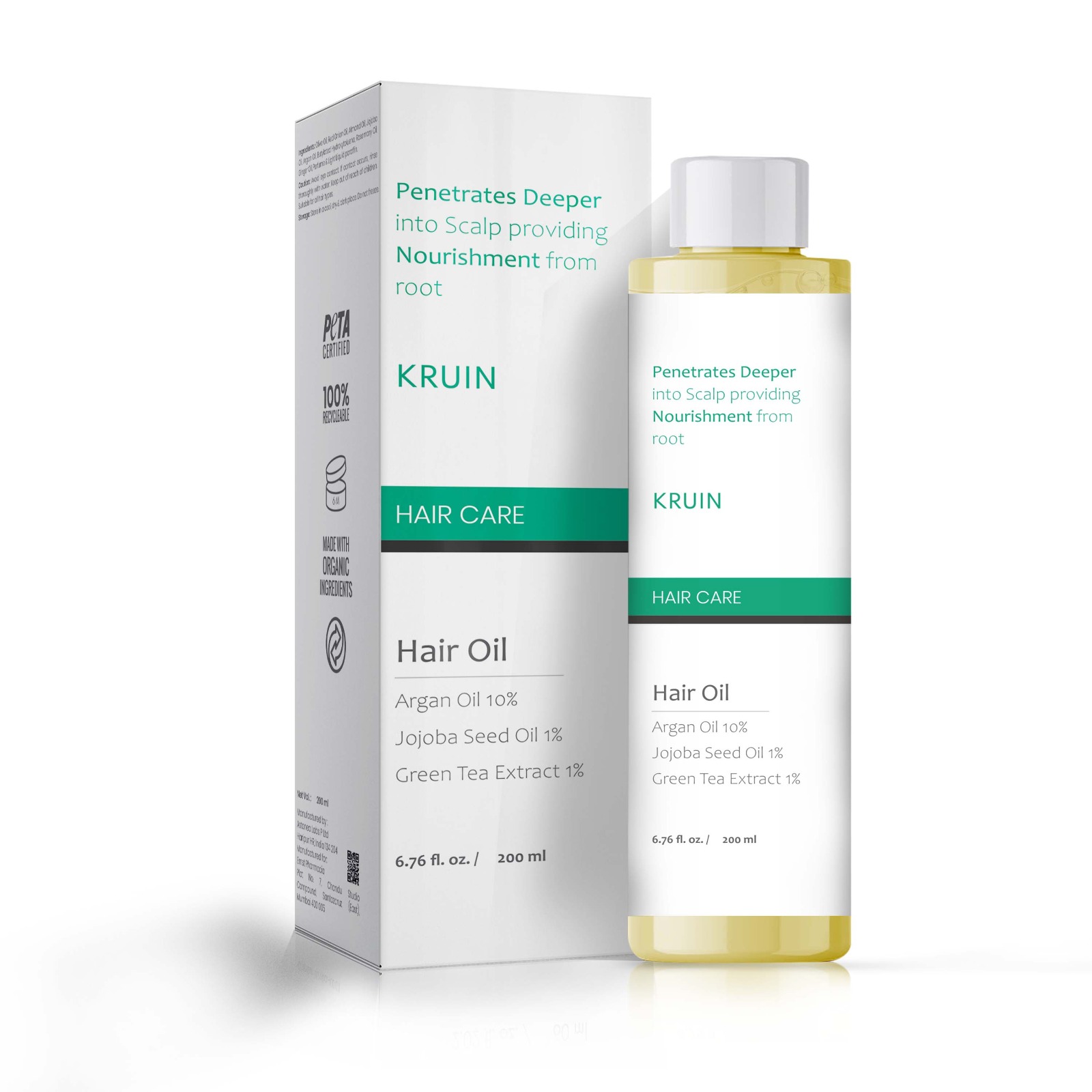 Hair Oil with Argan Oil, Jojoba Seed Oil & Green Tea Extract